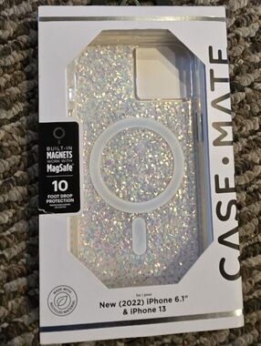 case-mate Iridescent Glitter MagSafe iPhone Case - White Sparkle
